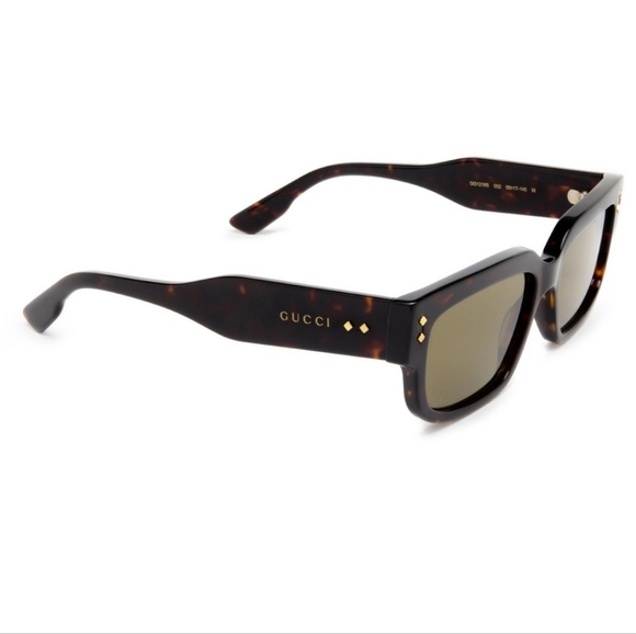 NEW GUCCI UNISEX RECTANGLE EYEWEAR GG1218S 002 HAVANA GUCCI SUNGLASSES GUCCI - Picture 7 of 8
